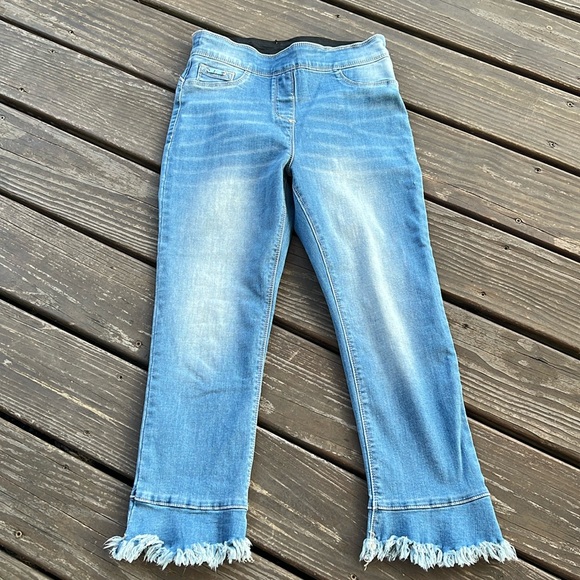 Coco & Carmen Denim - Coco & Carmen Women’s OMG Pull-on Flare Jeans with Double Raw Fringe Bottom